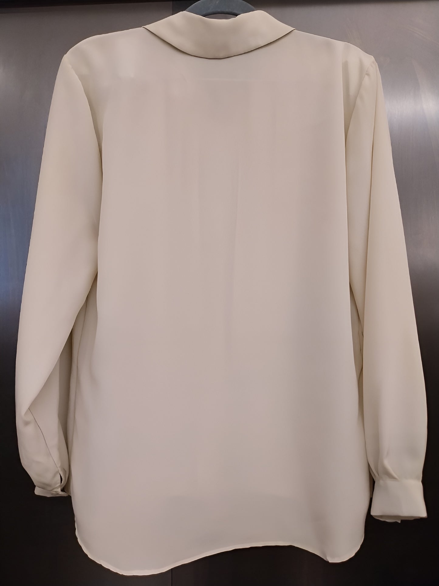 Beige Silk-Blend Shirt with Pleats