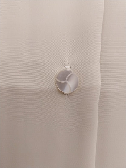 Beige Silk-Blend Shirt with Pleats