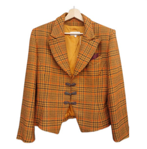 Blazer aus reiner karierten Wolle